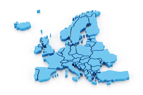Mapa extrudido da europa — Fotografia de Stock