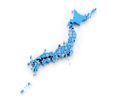 Parçaları ayrı illerde ile Japonya Haritası