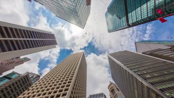 Timelapse video di edifici per uffici nel quartiere del centro di una città — Video Stock