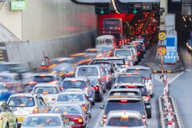 Busy traffic of  Cross Harbour Tunnel clipart
