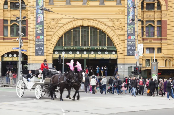 Melbourne 'daki tren istasyonu. — Stok fotoğraf