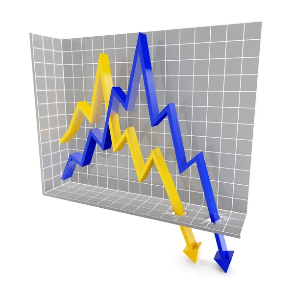 Diagram med nedåtgående trend — Stockfoto