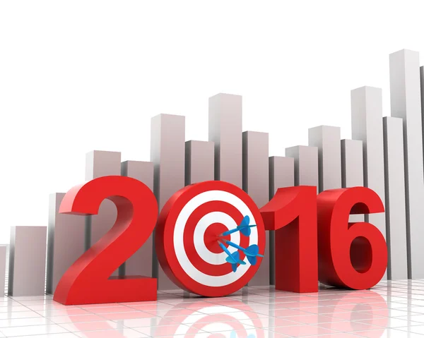 Business target for 2016 with bar chart — Stock Photo, Image