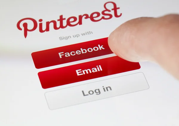 Registrazione nell'app Pinterest — Foto Stock