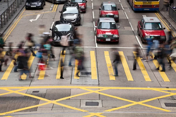 Przejście dla pieszych w centrum, Hong Kong — Zdjęcie stockowe