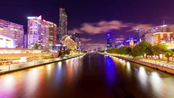 Timelapse vidéo de Melbourne la nuit — Video