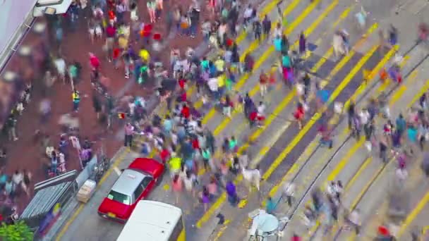 Timelapse video van een drukke crosswalk in Hong Kong — Stockvideo