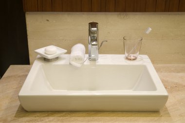Luxury hotel bathroom clipart