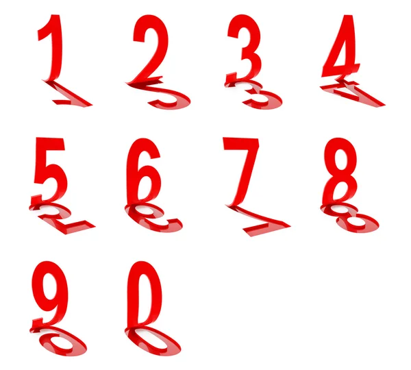 Números sobre fondo blanco, renderizado 3d —  Fotos de Stock