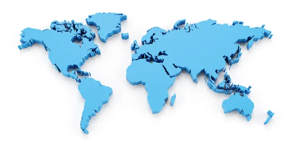 Detail world map, 3d render — Stock Photo, Image