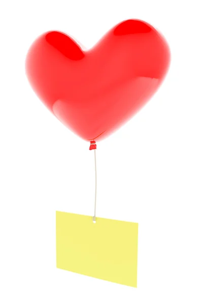 Ballon en forme de coeur avec mémo — Photo