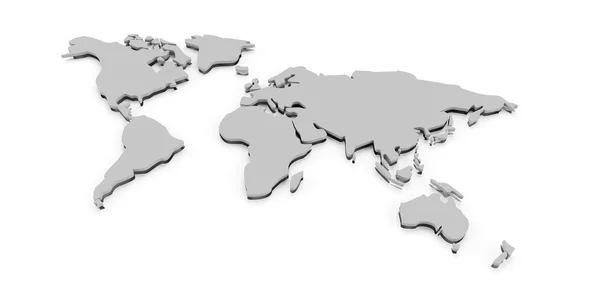एक्सट्रूड जागतिक नकाशा, 3 डी रेंडर — स्टॉक फोटो, इमेज