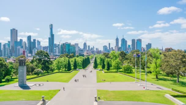 Timelapse video av skyline i Melbourne, Australien — Stockvideo