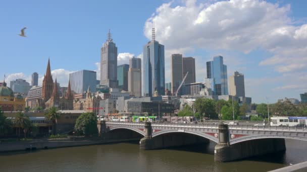 Mozgó lövés a belvárosi Melbourne, Ausztrália — Stock videók
