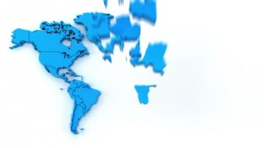 Animasyon bireysel ülkeleri ile Dünya Haritası