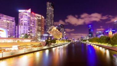 Geceleri Timelapse video Melbourne kaydırma