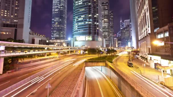 Timelapse vídeo de tráfico en la noche — Vídeos de Stock