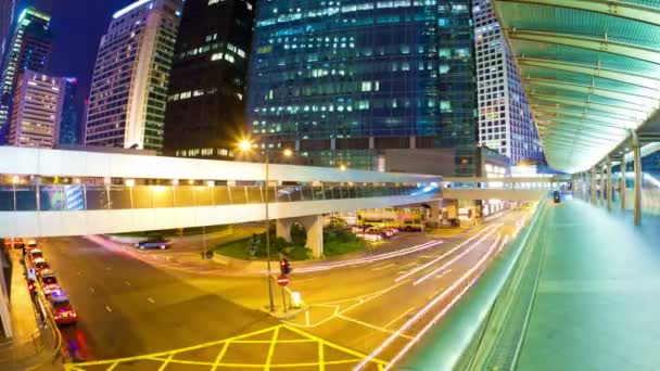 Timelapse dolly video of traffic at night — Stock Video