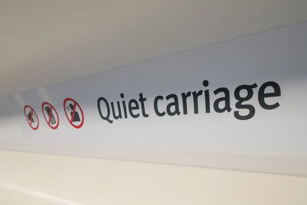 Quiet carriage sign on a train — Stock Photo, Image