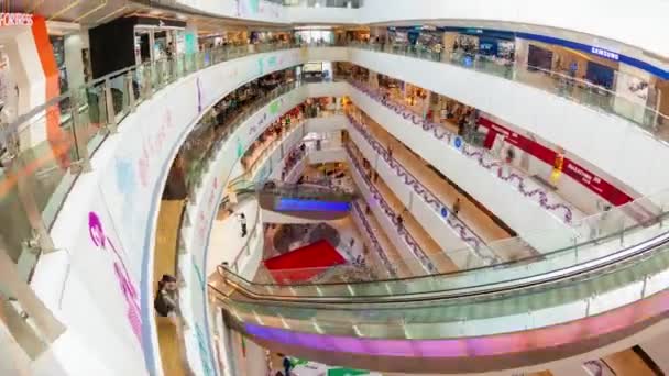 Hyperlapse wideo ludzi zakupy w centrum handlowym w Hong Kongu — Wideo stockowe