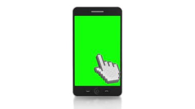 bir akıllı telefon üzerinde dokunmatik ekran 3D animasyon