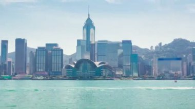 Hyperlapse video çapraz Victoria Limanı Hong Kong '