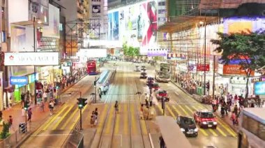 Meşgul steet ve Causeway Bay commuters Timelapse video