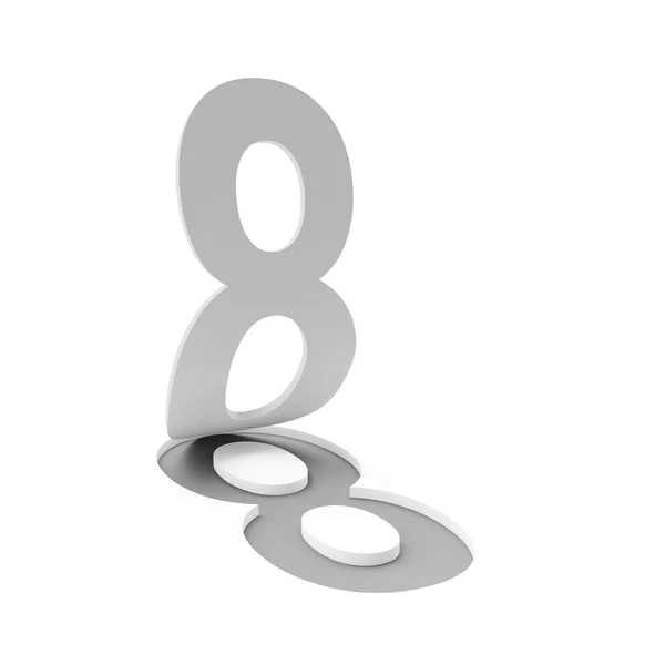 Number eight, 3d render — Stock Photo, Image