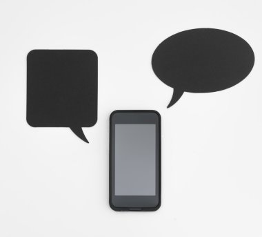 Smartphone ve konuşma kabarcıklar ile boşaltmak