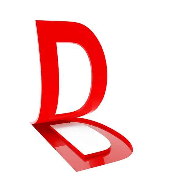 字母 D，3d 渲染 — 图库照片