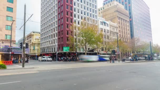 Timelapse vídeo of the King William Street em Adelaide, Austrália do Sul — Vídeo de Stock