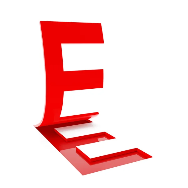Litera E, 3d render — Zdjęcie stockowe