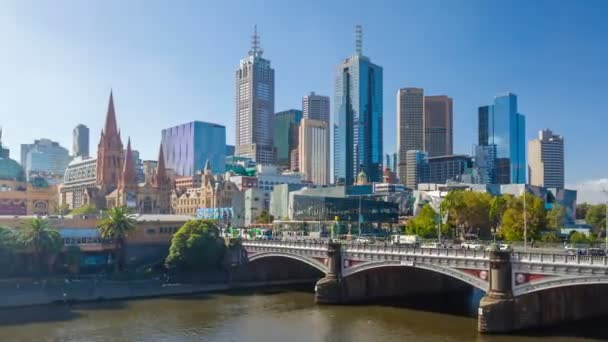 Hyperlapse відео міста Мельбурн, Австралія — стокове відео