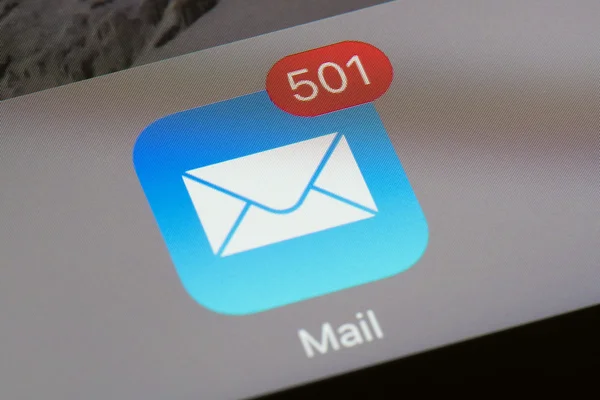 Ícone de correio com contagem de e-mail não lido — Fotografia de Stock