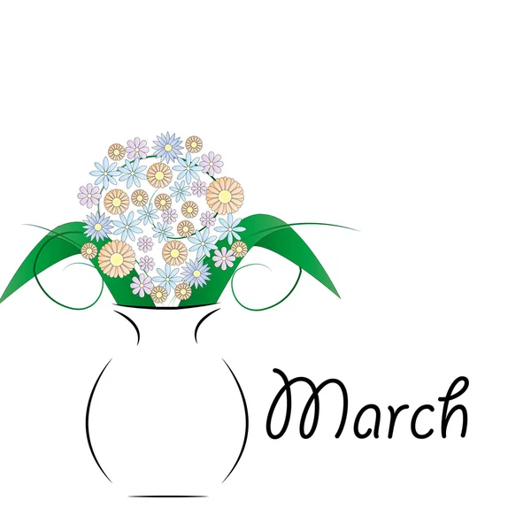 Μαρτίου 8 - ημέρα της γυναίκας . — Διανυσματικό Αρχείο