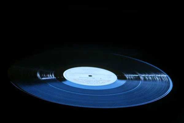 Vinyl record - LP dark blue — Stock Photo, Image