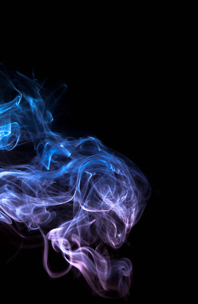 Abstract smoke isolated on black background