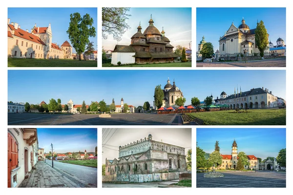 Zestaw z widokiem na stare miasto Żółkiew na Ukrainie — Zdjęcie stockowe
