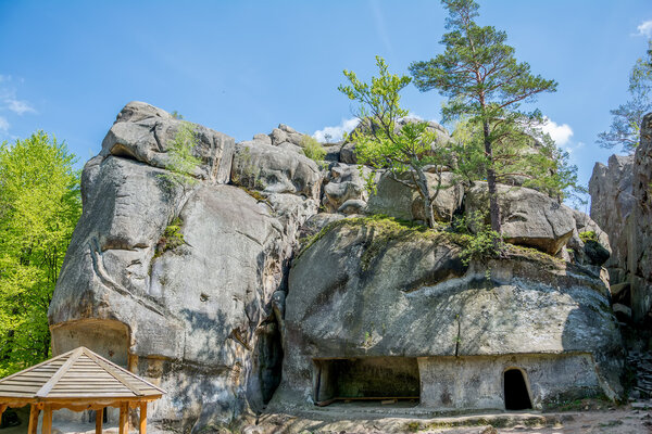 Large lofty stones Skeli Dovbusha, Ukraine