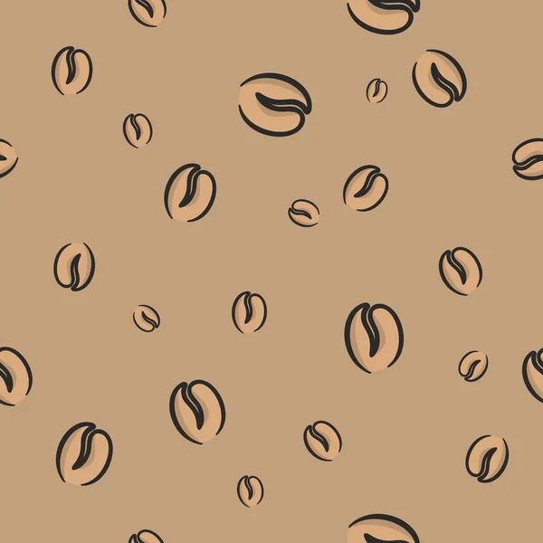 矢量无缝咖啡豆背景 — 图库矢量图片