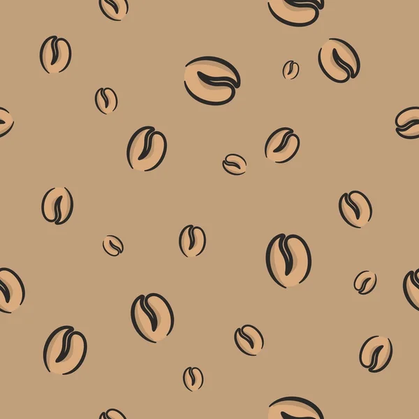 Ілюстрація безшовний фон з кавових зерен — стокове фото