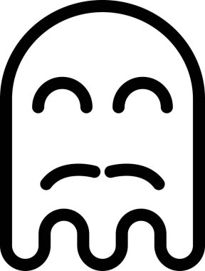 hayalet emoji düz ikon vektör çizimi