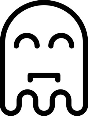 hayalet emoji düz ikon vektör çizimi