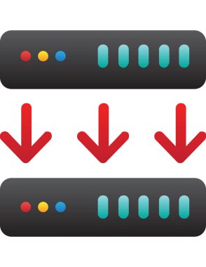 sunucu düz ikon vektör çizimi