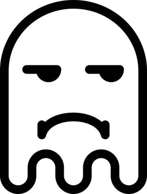 hayalet emoji düz ikon vektör çizimi