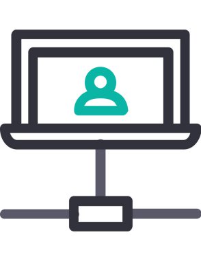 Bilim ve teknoloji çizgi vektör simgesi.