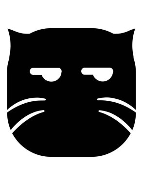 kedi emoji yassı ikon vektör çizimi