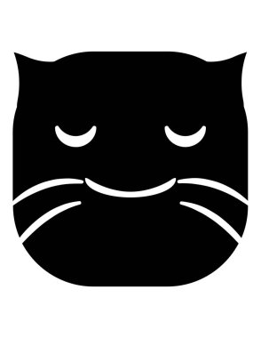 kedi emoji yassı ikon vektör çizimi