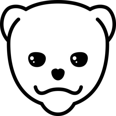 köpek emoji yassı ikon vektör çizimi