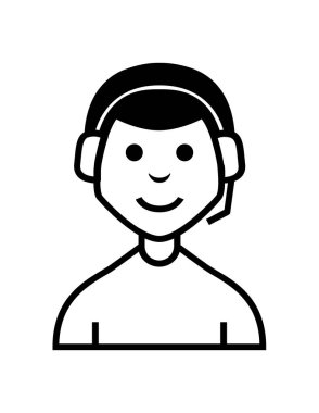 avatar adam kulaklık simgesi vektör illüstrasyon tasarımı ile